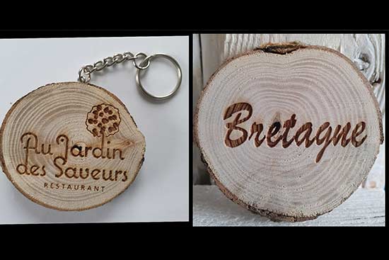 Portes-clefs personnalisés en bois